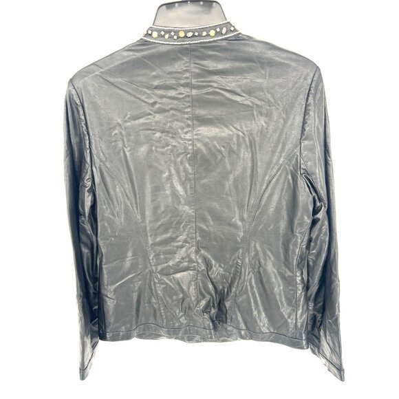 Chicos Womens Faux Leather Jacket Black Size 0 US Small - Picture 4 of 4